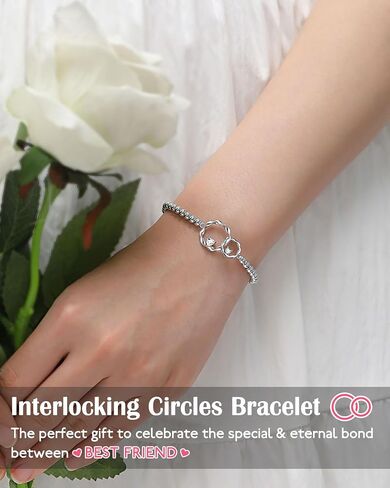Interlocking 2 Circles Bracelet for Sister Best Friends Birthday Christmas Valentines Day Gifts for Women in Saudi Arabia