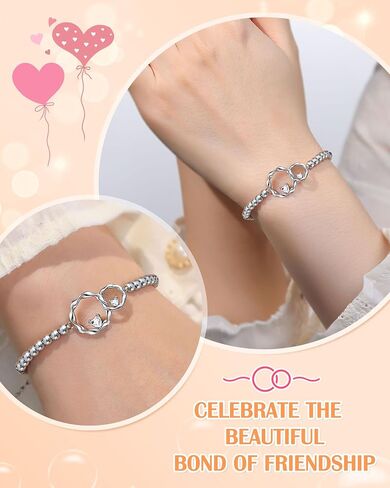 Interlocking 2 Circles Bracelet for Sister Best Friends Birthday Christmas Valentines Day Gifts for Women in Saudi Arabia