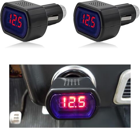 Car LED Digital Voltmeter, DC 12V 24V Battery Voltage Digital Panel Meter, Battery Monitor Digital Voltage Display for Car, Motorcycle, Truck, Universal Car Accessories (1 PCS) in Saudi Arabia