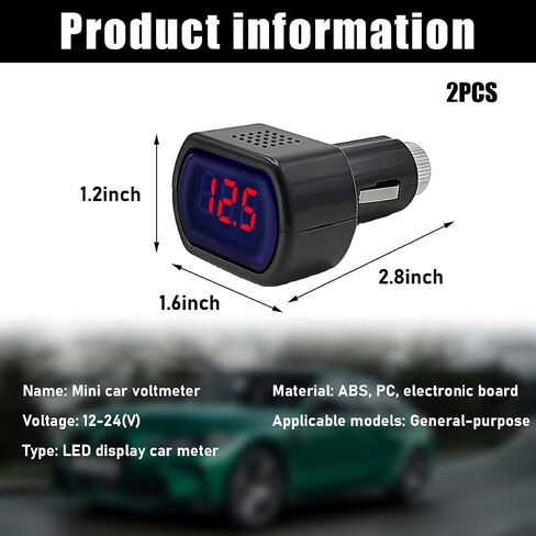 Car LED Digital Voltmeter, DC 12V 24V Battery Voltage Digital Panel Meter, Battery Monitor Digital Voltage Display for Car, Motorcycle, Truck, Universal Car Accessories (1 PCS) in Saudi Arabia