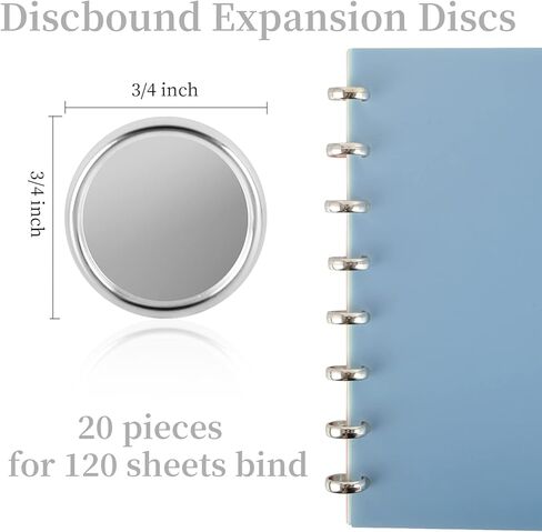 20 قطعة 3/4 بوصة قرص Discbound أقراص توسيع Discbound أقراص فضية حلقات تجليد الكتب البلاستيكية أقراص تجليد الكتب لأجهزة الكمبيوتر المحمولة وسجلات القصاصات المخططة (فضي) in Kuwait