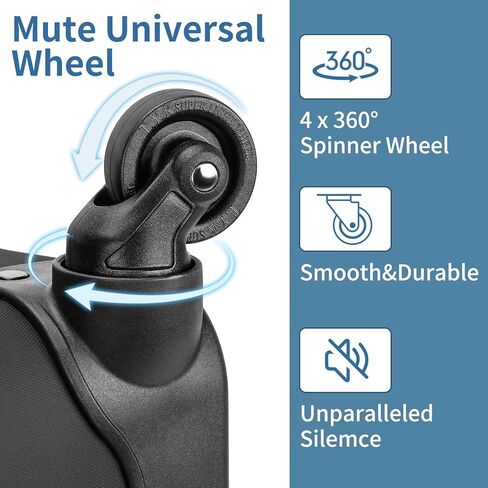 حقيبة كمبيوتر محمول دوارة للنساء من YOREPEK، حقيبة دوارة مقاس 15.6 بوصة مع 4 عجلات دوارة ومقبض تلسكوبي، حقيبة كمبيوتر محمول دوارة مقاومة للماء للعمل/السفر/الأعمال، أسود، in Kuwait
