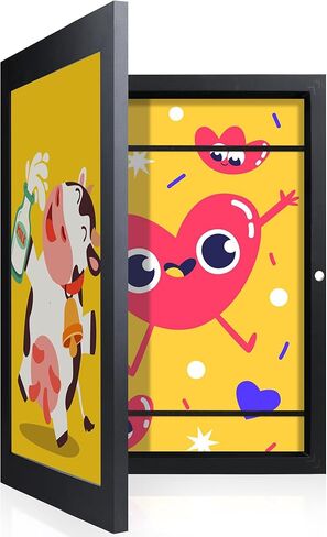 LaVie Home 10x12.5 Kids Art Frame 1 Pack Black Art Frame for Kids Artwork Changeable- Displays 10x12.5 Without Mat, Horizontal and Vertical Wall Mount for Children Art Projects in Kuwait