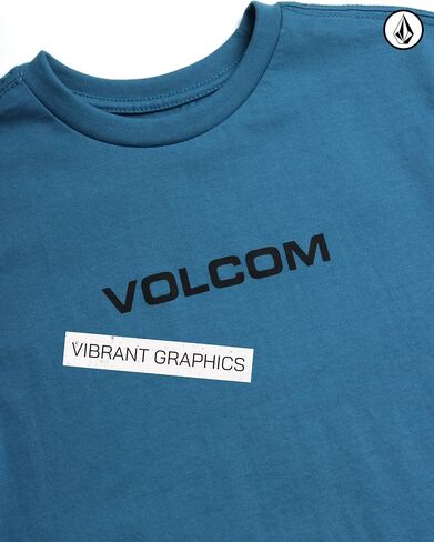 تي شيرت Volcom للأولاد - تي شيرت قطني أساسي للأطفال بأكمام قصيرة - تي شيرت كلاسيكي برسومات بياقة دائرية للأولاد (8-16) in Kuwait