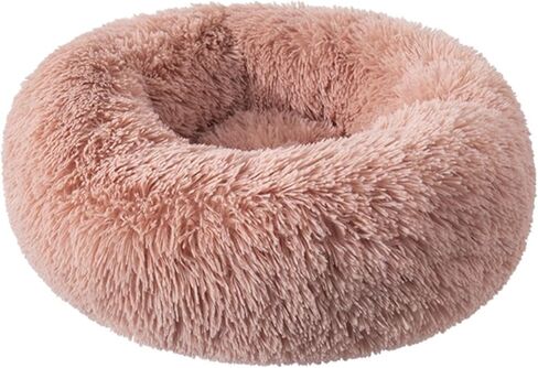 سرير SOYATER للكلاب الصغيرة والقطط، سرير للكلاب والقطط مضاد للقلق، سرير للكلاب والجراء، قابل للغسل في الغسالة، سرير فاخر ومنفوش للحيوانات الأليفة BL011 (40 سم، وردي) in Kuwait