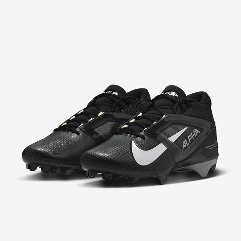 Nike Alpha Menace 4 Pro Football Cleats (FD7037-001, Black/Light Smoke Grey/White) in Saudi Arabia