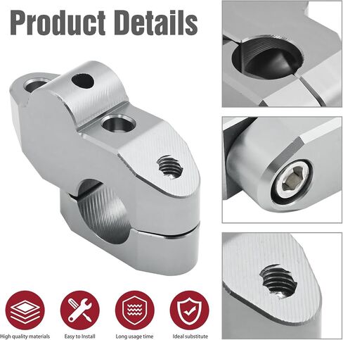 7/8" 22 mm Titanium Motorcycle Handlebar Risers Universal ATV Dirt Bike Handle Bars with Mount Clamp Replacement for Honda Replacement for Kawasaki Replacement for Suzuki Yamaha in Saudi Arabia