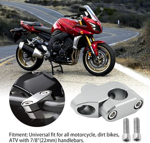 7/8" 22 mm Titanium Motorcycle Handlebar Risers Universal ATV Dirt Bike Handle Bars with Mount Clamp Replacement for Honda Replacement for Kawasaki Replacement for Suzuki Yamaha in Saudi Arabia