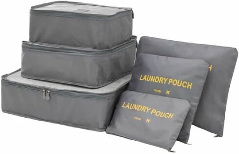 مكعبات تعبئة السفر خفيفة الوزن، 6 مجموعات من منظمات الأمتعة لحقيبة السفر، وحقائب إكسسوارات السفر للملابس والأحذية ومستحضرات التجميل والإلكترونيات وأدوات الزينة. (الكرز الوردي) in Kuwait