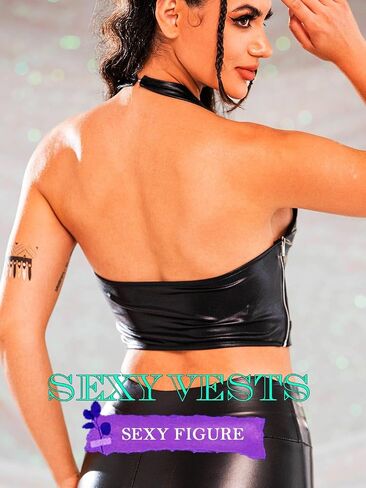 Punk Rhinestone Black Corset Top Mesh Halter Black Crop Tops Dance Club Bustier Top Party Accessories for Women in Saudi Arabia