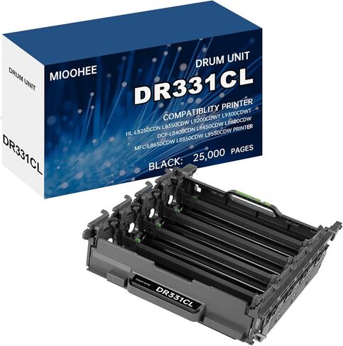 وحدة طبلة التصوير DR331CL DR331-CL متوافقة مع طابعة Brother HL-L8250CDN L8350CDW L9200CDWT L9300CDWT DCP-L8400CDN L8450CDW L8600CDW MFC-L8650CDW L8850CDW | أسود سماوي أرجواني أصفر، عبوة واحدة in Kuwait