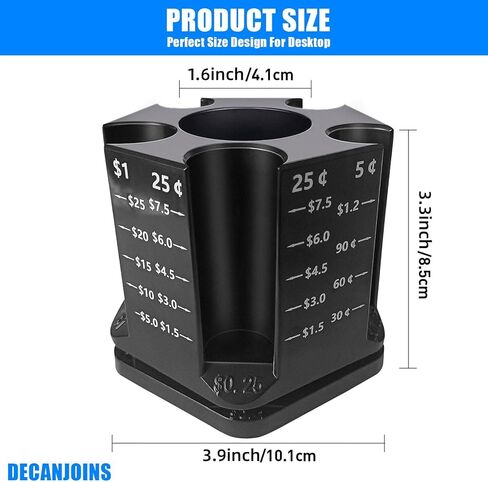 عدادات العملات المعدنية وفرز العملات المعدنية، فارز عملات معدنية قابل للدوران 360 درجة مع حامل أقلام، بنك خنزيري للبالغين والأطفال، منظم عملات معدنية للاستخدام في المنزل والمكتب في السيارة، تخزين أكثر من 189 قطعة عملات معدنية in Kuwait