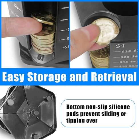 عدادات العملات المعدنية وفرز العملات المعدنية، فارز عملات معدنية قابل للدوران 360 درجة مع حامل أقلام، بنك خنزيري للبالغين والأطفال، منظم عملات معدنية للاستخدام في المنزل والمكتب في السيارة، تخزين أكثر من 189 قطعة عملات معدنية in Kuwait