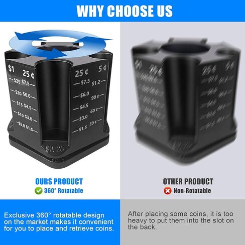 عدادات العملات المعدنية وفرز العملات المعدنية، فارز عملات معدنية قابل للدوران 360 درجة مع حامل أقلام، بنك خنزيري للبالغين والأطفال، منظم عملات معدنية للاستخدام في المنزل والمكتب في السيارة، تخزين أكثر من 189 قطعة عملات معدنية in Kuwait