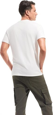 Mens T Shirt - Short Sleeve Crew Neck Soft Fitted Elastic Tees Fresh Classic Tshirts Color 20+ in Saudi Arabia
