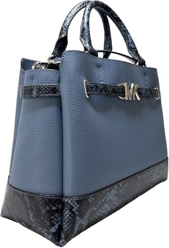 MICHAEL KORS Large Belted Satchel with Crossbody Strap (denim) in Kuwait