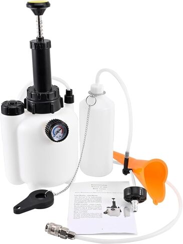 مجموعة مضخة سائل قابض الفرامل اليدوية سعة 3 لتر، أداة نزيف تغيير الزيت الاحترافية لشخص واحد مناسبة لجميع خزانات أسطوانات الفرامل، مع خرطوم وقمع وزجاجة زيت نفايات سعة 1 لتر in Kuwait