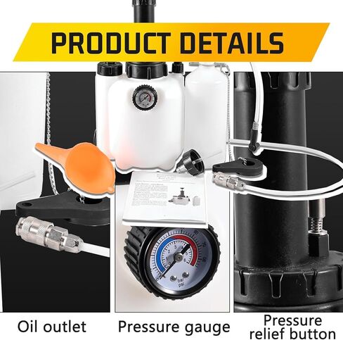 مجموعة مضخة سائل قابض الفرامل اليدوية سعة 3 لتر، أداة نزيف تغيير الزيت الاحترافية لشخص واحد مناسبة لجميع خزانات أسطوانات الفرامل، مع خرطوم وقمع وزجاجة زيت نفايات سعة 1 لتر in Kuwait