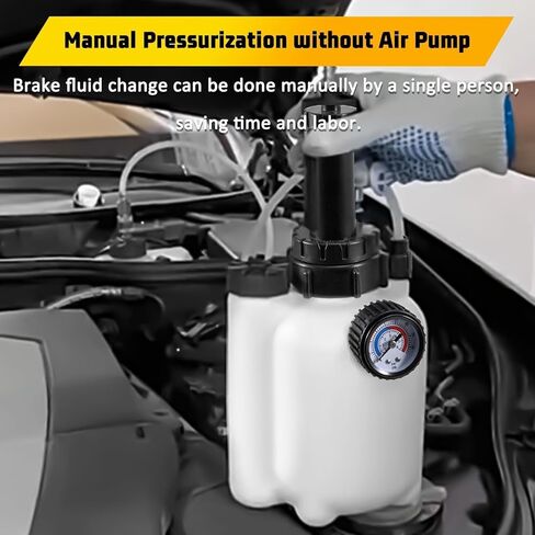 مجموعة مضخة سائل قابض الفرامل اليدوية سعة 3 لتر، أداة نزيف تغيير الزيت الاحترافية لشخص واحد مناسبة لجميع خزانات أسطوانات الفرامل، مع خرطوم وقمع وزجاجة زيت نفايات سعة 1 لتر in Kuwait