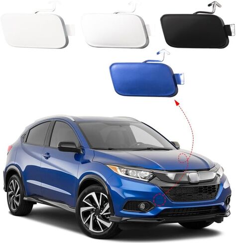 Car Front Bumper Tow Hook Cover Cap Fit for Honda HRV HR-V 2019 2020 2021 Towing Eye 71104-T7M-H00 Trailer Cover (Black, Right Passenger Side) in Kuwait