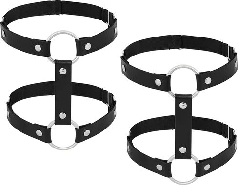 Sacina Black PU Leather Garters, Goth Accessories, Punk Accessories, Alt Accessories, Christmas Accessories Gift for Women in Saudi Arabia