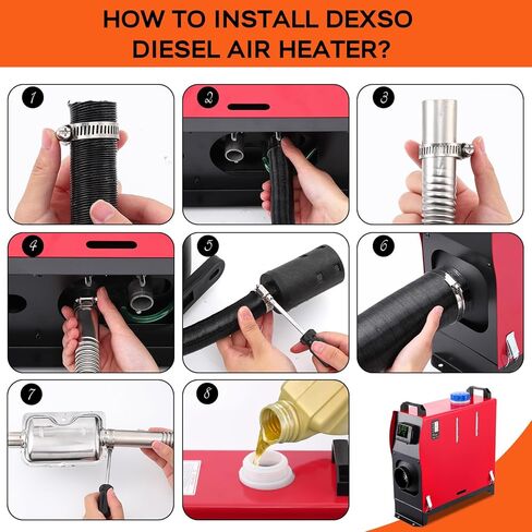 سخان ديزل 5 كيلو وات الكل في واحد 12 فولت، سخان هواء ديزل محمول مع جهاز تحكم عن بعد وشاشة LCD، سخان انتظار سريع التسخين منخفض الضوضاء للمركبات RV شاحنة قارب حافلة منازل متنقلة قوافل in Kuwait