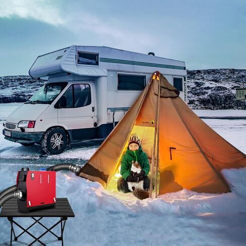 سخان ديزل 5 كيلو وات الكل في واحد 12 فولت، سخان هواء ديزل محمول مع جهاز تحكم عن بعد وشاشة LCD، سخان انتظار سريع التسخين منخفض الضوضاء للمركبات RV شاحنة قارب حافلة منازل متنقلة قوافل in Kuwait