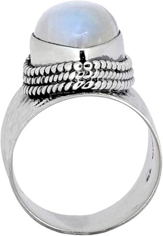 YoTreasure قوس قزح Moonstone الصلبة .925 خاتم الدمعة الفضة الاسترليني in Kuwait