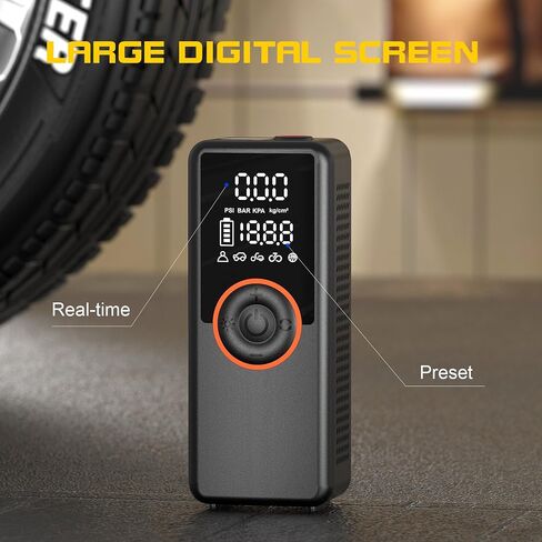 Tire Inflator Portable Air Compressor, Air Pump for Car Tires, 3X Faster Inflation, 150PSI,Cordless Portable Tire Inflator with Gauge for Car, Motorcycle, Bike, Ball, and More in Saudi Arabia