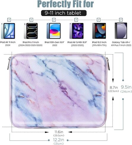 TiMOVO 8-9 Inch Tablet Sleeve Case Compatible with iPad Mini 6, iPad Mini 5/4/3/2/1, Galaxy Tab A7 Lite 8.7/Tab A 8.0/Tab A 8.4, Fire HD 8 & 8 Plus 2020, Portable Protective Bag, Light Blue in Saudi Arabia