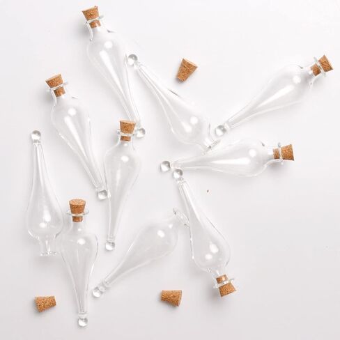 10 قطع من الزجاجات الصغيرة على شكل دمعة مع سدادات من الفلين، زجاجة صغيرة متمنية، زجاجات جرعة، برطمانات صغيرة للحرف الفنية، مشاريع DIY لتزيين حفلات الزفاف in Kuwait