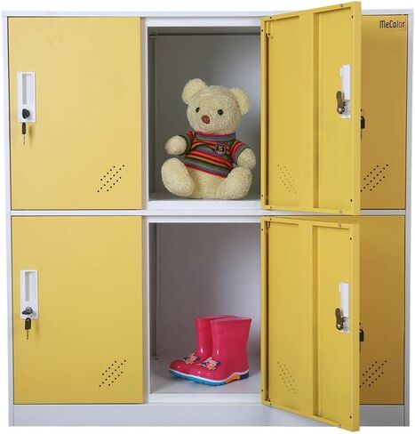 MECOLOR Steel Office Locker Cabinet with Keys, School and Home Storage Locker Organizer，Kids Locker for Cloth and Toy Organizer,Living Room Boy and Girl Metal Storage Locker Cabinet (Yelllow)… in Saudi Arabia