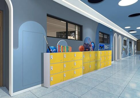 MECOLOR Steel Office Locker Cabinet with Keys, School and Home Storage Locker Organizer，Kids Locker for Cloth and Toy Organizer,Living Room Boy and Girl Metal Storage Locker Cabinet (Yelllow)… in Saudi Arabia