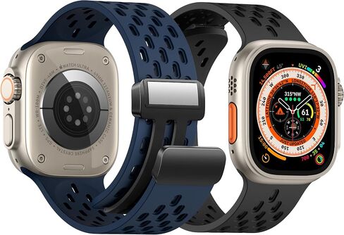 Magnetic Anti Sweat Sport Band/Strap for Apple Watch, Waterproof Breathable Silicone Correas. Para Compatible with iWatch Ultra SE Series11/10/9/8/7/6/5/4/3/2/1, Women Men, 42mm 44mm 45mm 46mm 49mm in Kuwait