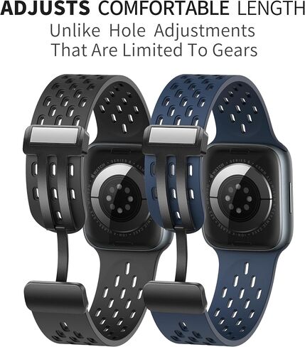 Magnetic Anti Sweat Sport Band/Strap for Apple Watch, Waterproof Breathable Silicone Correas. Para Compatible with iWatch Ultra SE Series11/10/9/8/7/6/5/4/3/2/1, Women Men, 42mm 44mm 45mm 46mm 49mm in Kuwait