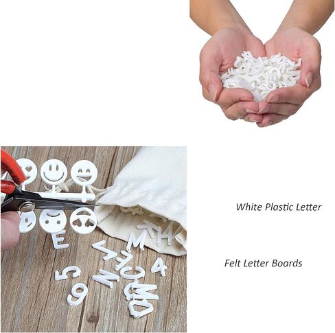 Board Letters Characters Letter Set for Changeable Felt Letter Board Letters, Including Numbers, Symbols for Sign Message Board White Plastic 3 Sets/510Pcs (white) in Saudi Arabia
