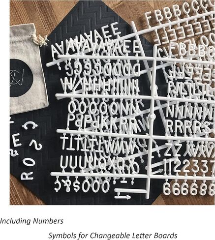 Board Letters Characters Letter Set for Changeable Felt Letter Board Letters, Including Numbers, Symbols for Sign Message Board White Plastic 3 Sets/510Pcs (white) in Saudi Arabia