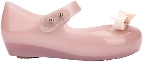 Melissa Mini Ultragirl Bow Mary Jane Flats for Toddlers and Babies - Comfortable & Cute Peep Toe Jelly Flat Shoes with Transparent Upper and Small Bow for Little Girls, Beige, 12 in Kuwait