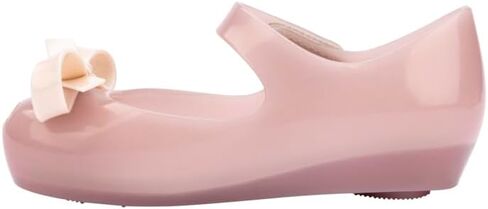 Melissa Mini Ultragirl Bow Mary Jane Flats for Toddlers and Babies - Comfortable & Cute Peep Toe Jelly Flat Shoes with Transparent Upper and Small Bow for Little Girls, Beige, 12 in Kuwait