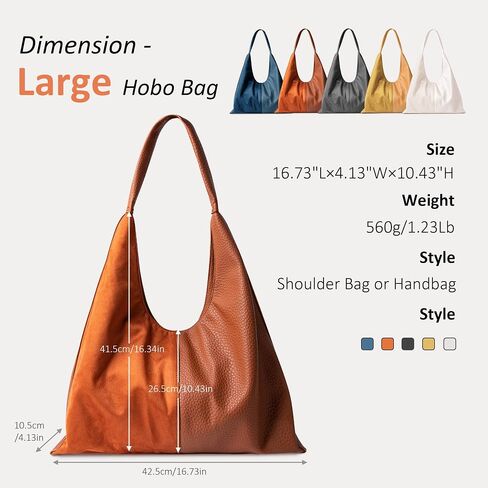 Viva Terry Large Slouchy Bag Oversized Slouchy Bags for Women Hobo Handbags with Soft Suede and Vegan Leather in Saudi Arabia