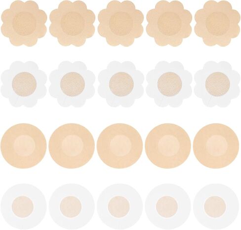 Sibba Breast Petals Invisible Nipple Covers Body Pasties 20 PC Pad Bra Lift Tape Stickers Boob Nipplecovers Skin Coverage in Saudi Arabia