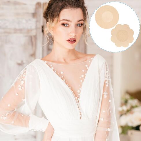 Sibba Breast Petals Invisible Nipple Covers Body Pasties 20 PC Pad Bra Lift Tape Stickers Boob Nipplecovers Skin Coverage in Saudi Arabia