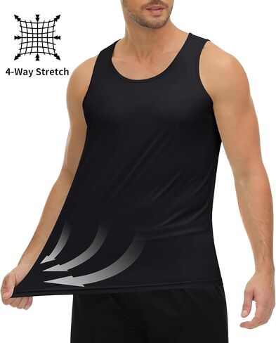 KEFITEVD Men's UPF 50+ Tank Top Sleeveless Workout Swim Shirts Quick Dry Muscle Shirt for Bodybuilding Gym Beach in Saudi Arabia