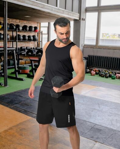 KEFITEVD Men's UPF 50+ Tank Top Sleeveless Workout Swim Shirts Quick Dry Muscle Shirt for Bodybuilding Gym Beach in Saudi Arabia