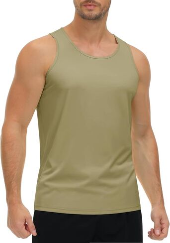 KEFITEVD Men's UPF 50+ Tank Top Sleeveless Workout Swim Shirts Quick Dry Muscle Shirt for Bodybuilding Gym Beach in Saudi Arabia