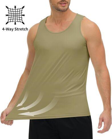 KEFITEVD Men's UPF 50+ Tank Top Sleeveless Workout Swim Shirts Quick Dry Muscle Shirt for Bodybuilding Gym Beach in Saudi Arabia