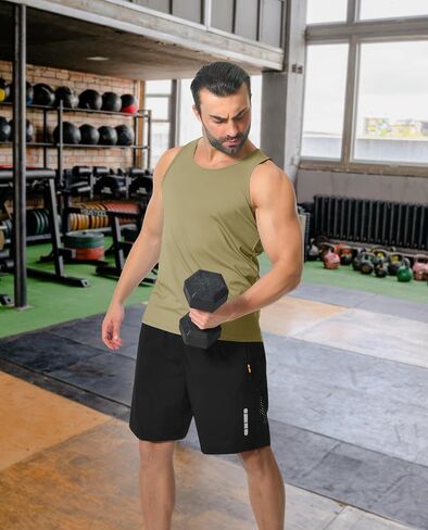 KEFITEVD Men's UPF 50+ Tank Top Sleeveless Workout Swim Shirts Quick Dry Muscle Shirt for Bodybuilding Gym Beach in Saudi Arabia