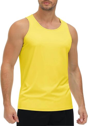 KEFITEVD Men's UPF 50+ Tank Top Sleeveless Workout Swim Shirts Quick Dry Muscle Shirt for Bodybuilding Gym Beach in Saudi Arabia