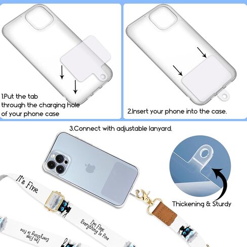 Phone Lanyard Wrist Strap Crossbody, Be Kind Cell Phone Lanyard for Around The Neck Wristlet Adjustable Phone Strap, Rainbow Cute Lanyard for Keys iPhone Case ID Badges Phone Accessories in Kuwait