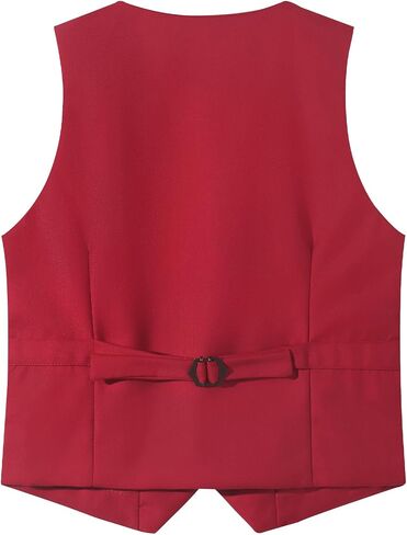 Spring&Gege Boy's Formal Suit Vest Solid Dress Waistcoat Vest with Pockets, Size 4-10 Years in Saudi Arabia